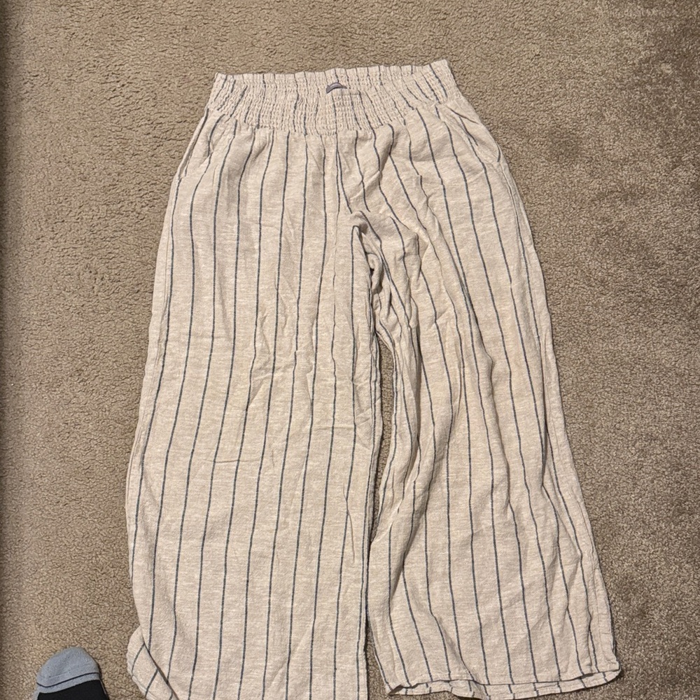 Striped Cream womens Pants